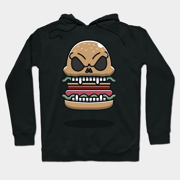 spooky hamburger Hoodie by fflat hds